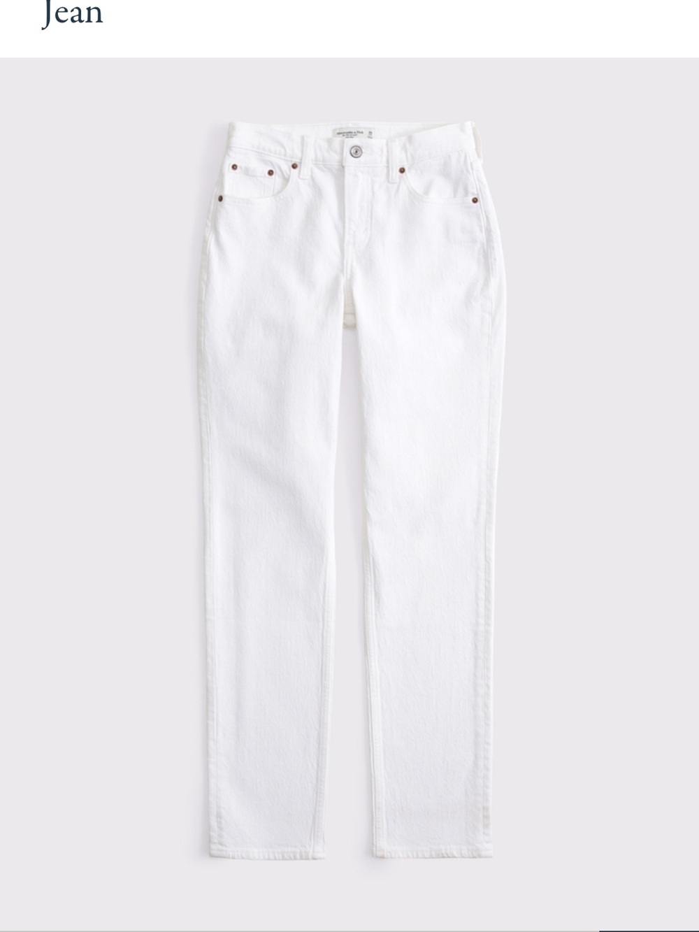 Abercrombie & Fitch The 90s Straight Mid Rise White Jean Curve Love 28 Regular
